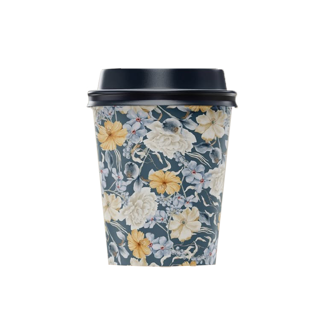 Floral Premium Paper Cups – 4oz – ( 12 pieces / package )