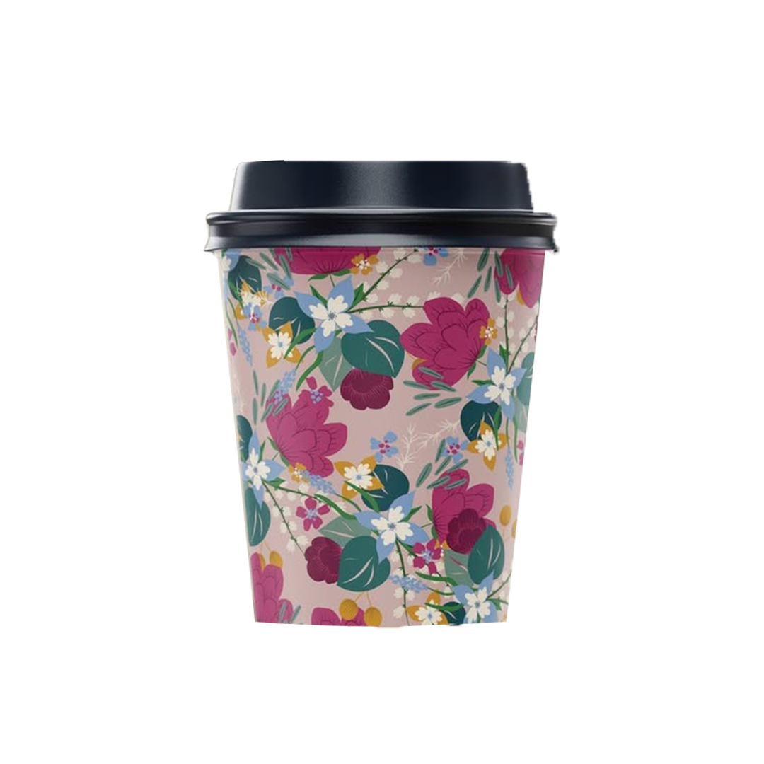 Floral Premium Paper Cups – 4oz – ( 12 pieces / package )