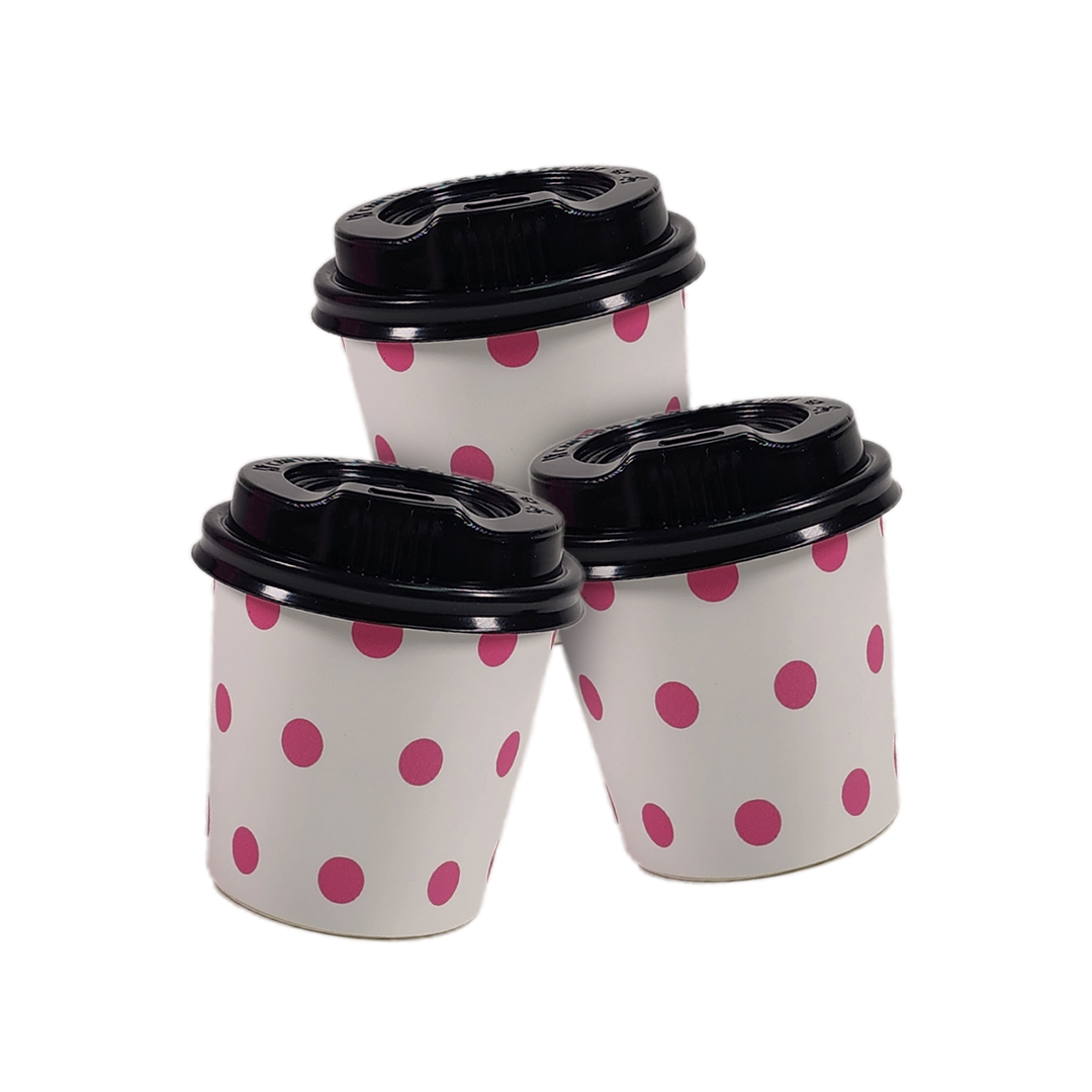 Paper Cups (4oz) - POLKA PINK