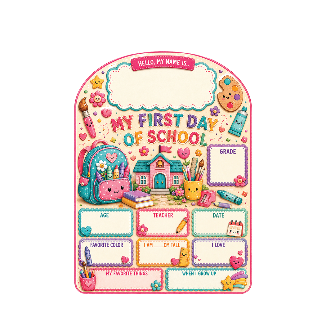 First Day Acrylic Board (Girl) 2026 – 1 Pcs Per Package