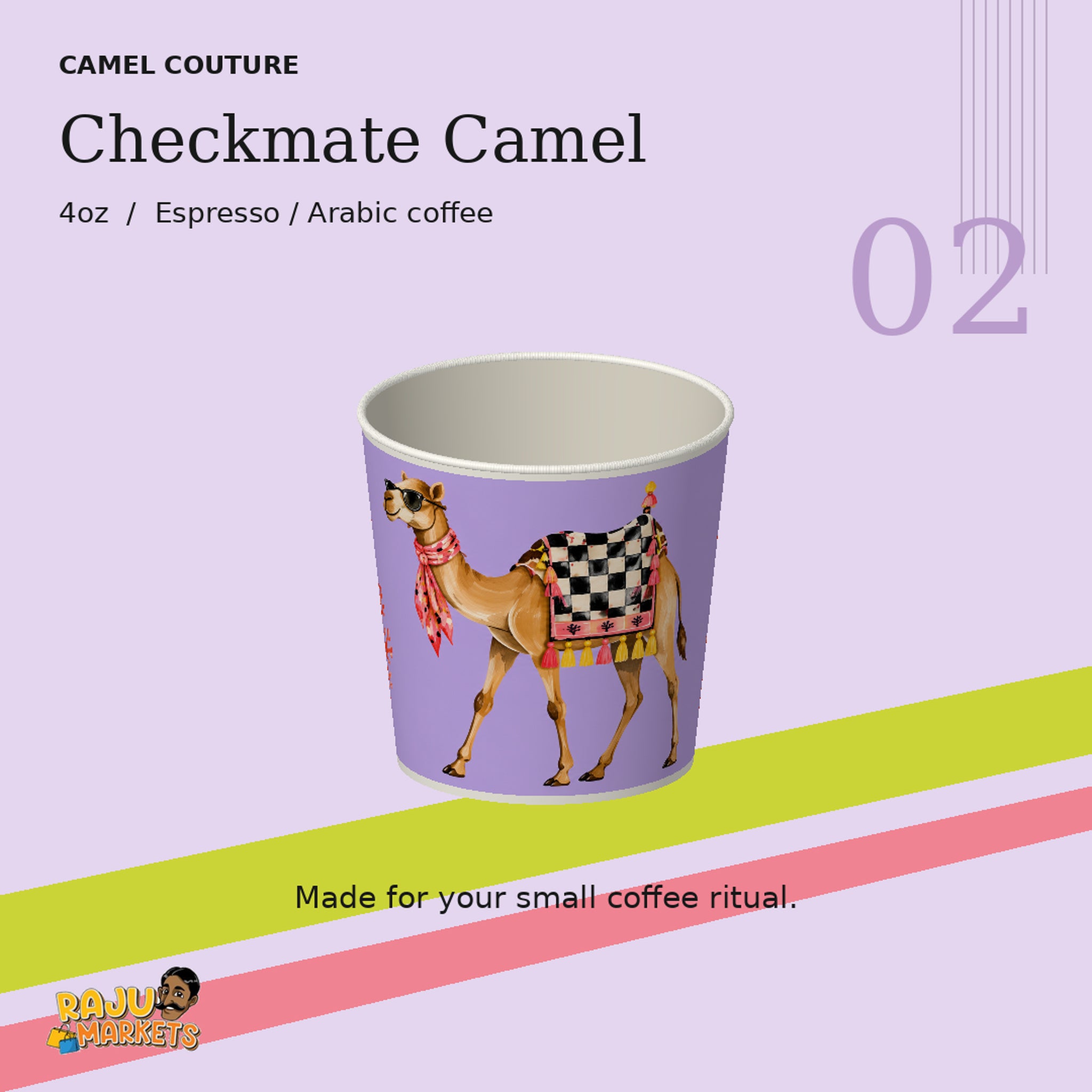 Paper Cups (4oz) Checkmate Camel - Camel Couture 2026 Collection Package (12 Pcs)