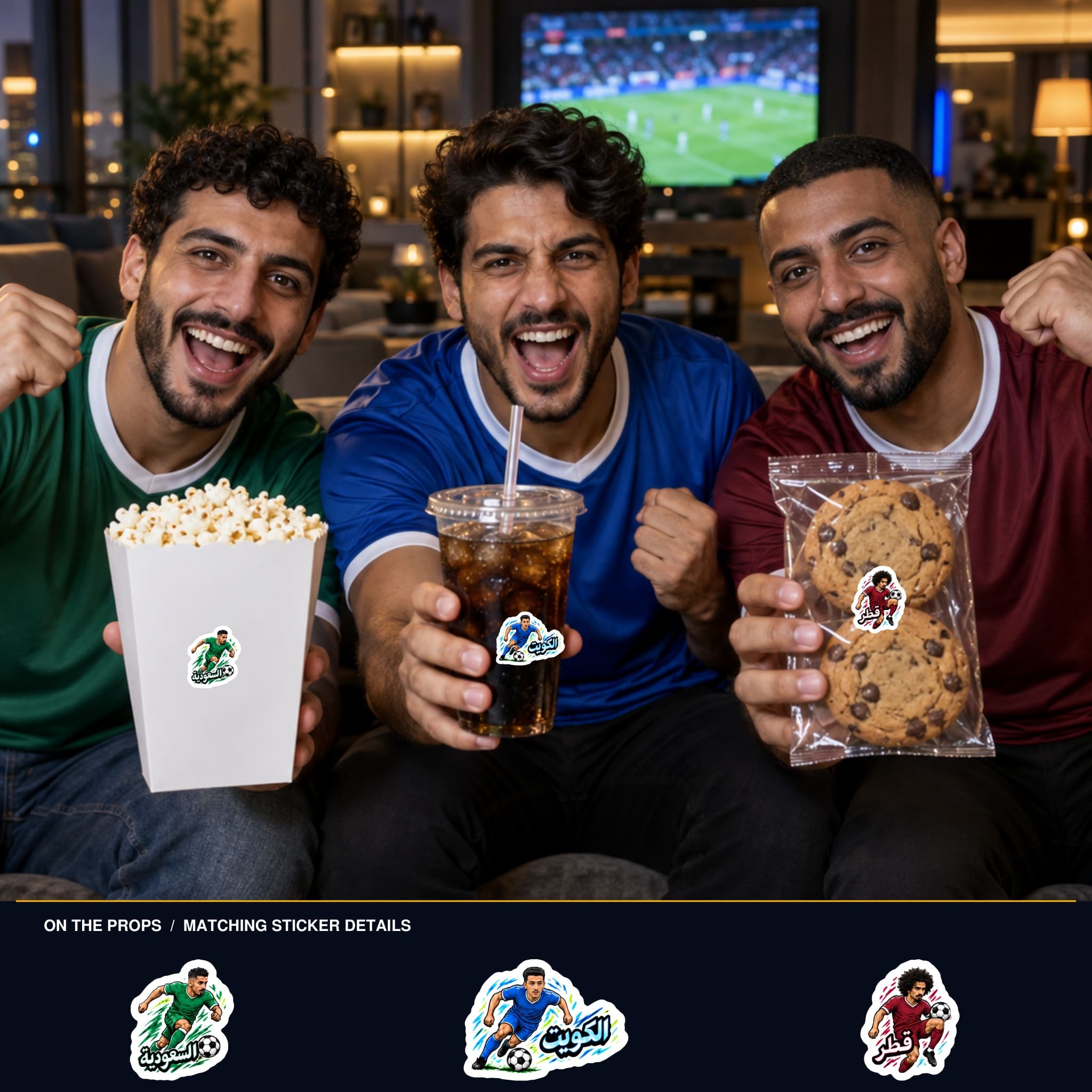 A5 Gulf Packs Sticker Sheet - 27th Arabian Gulf Cup 2026 Collection (28 Stickers)