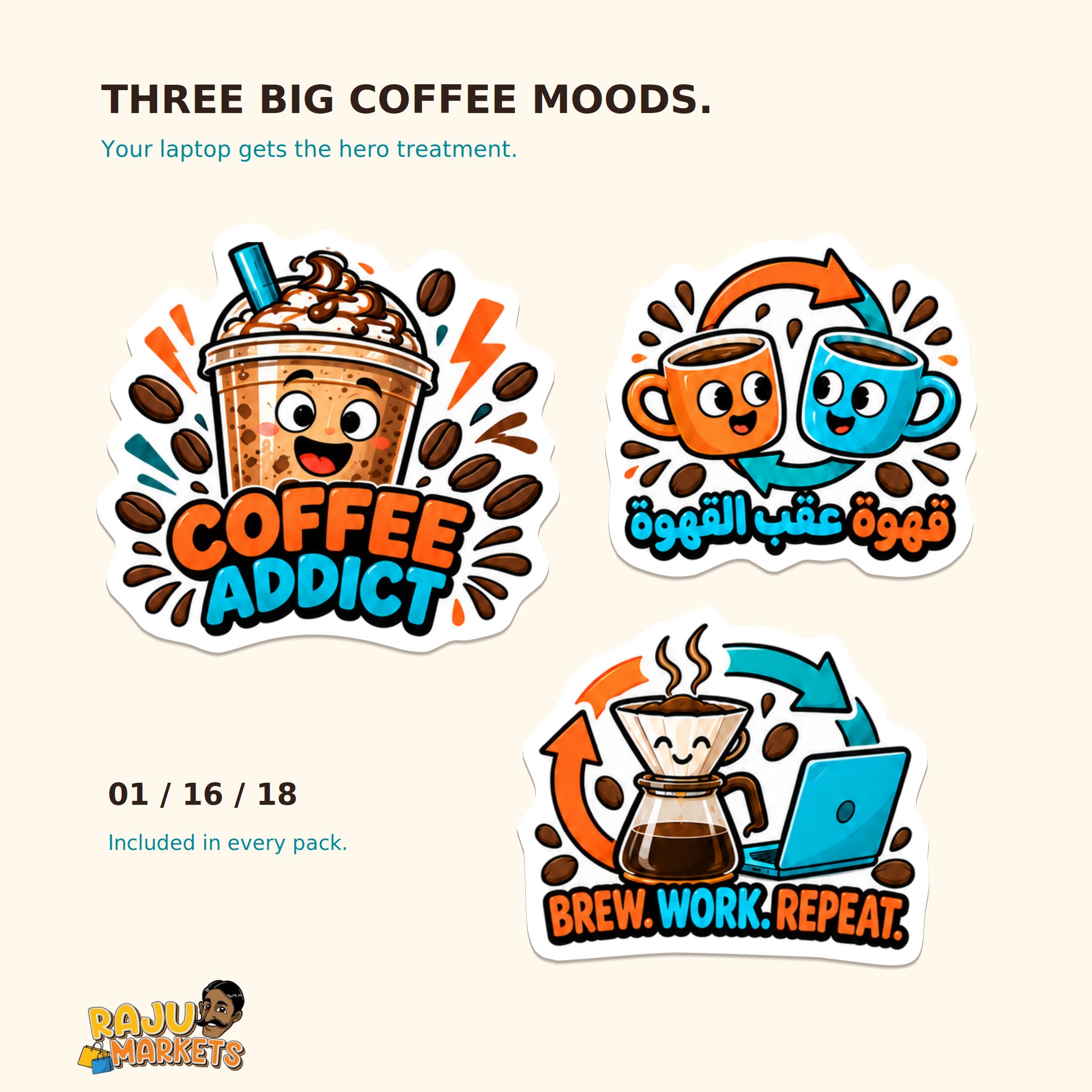 A5 Object Coffee Addict Sheet - Coffee Addict 2026 Collection (28 Designs)