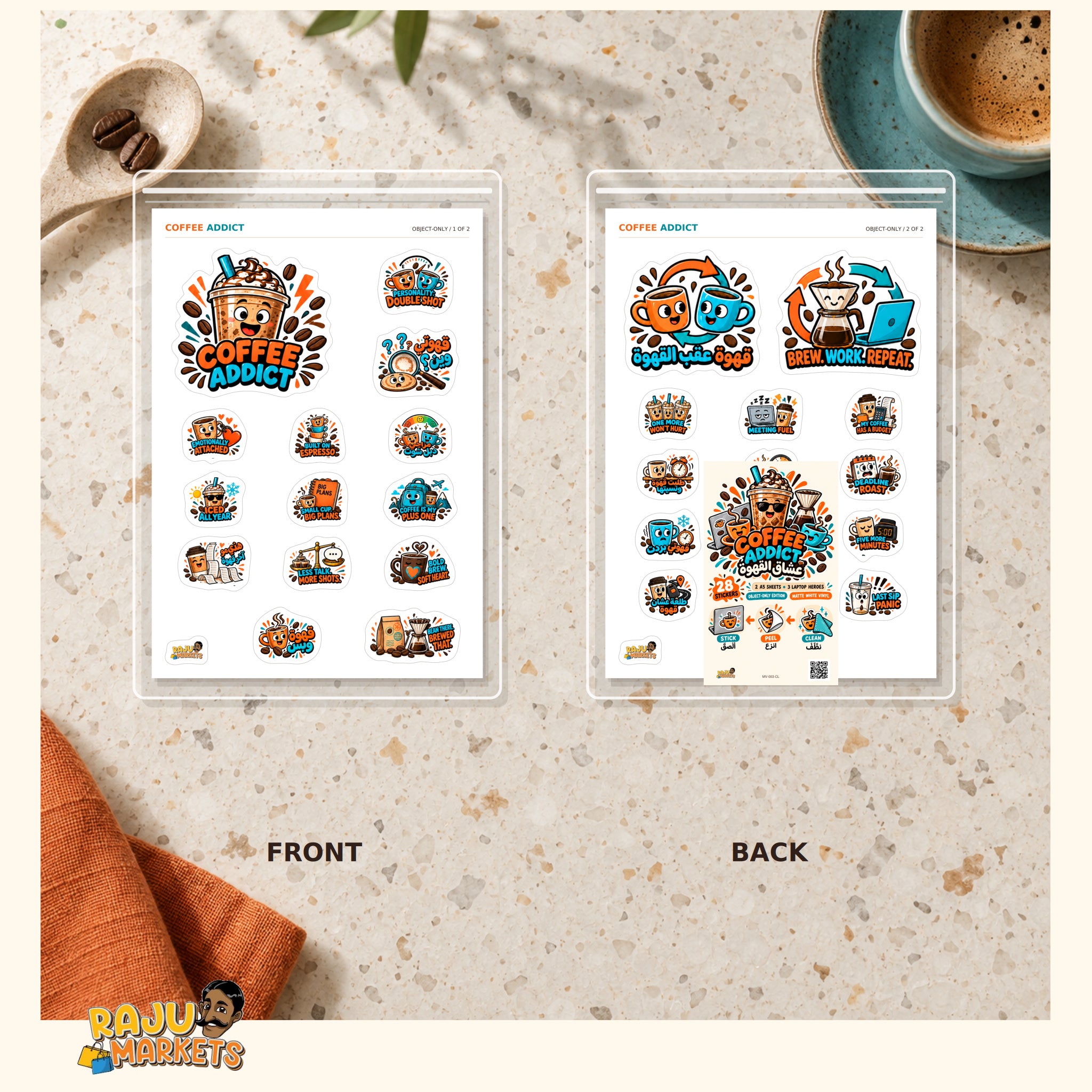 A5 Object Coffee Addict Sheet - Coffee Addict 2026 Collection (28 Designs)