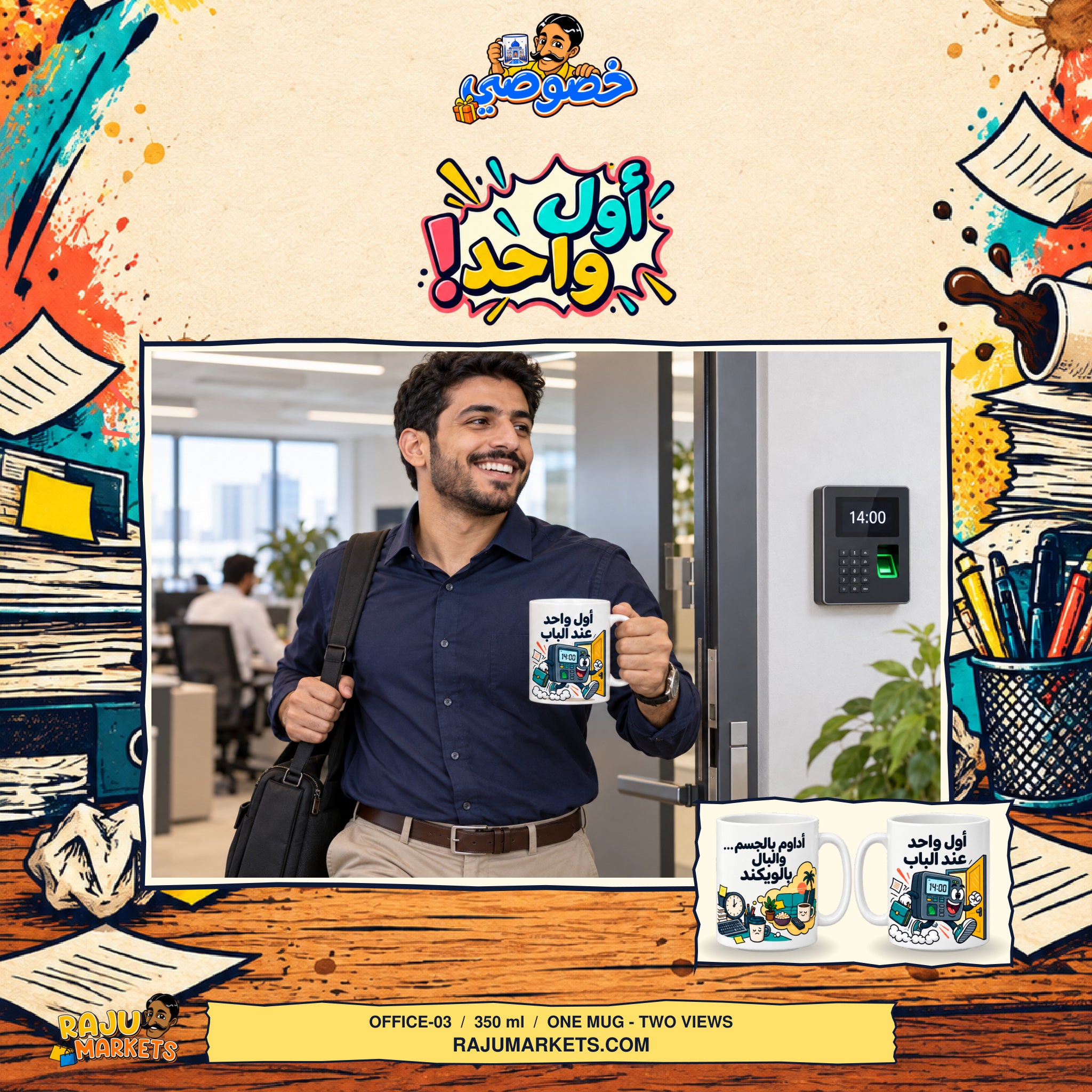 Khususi Mugs (350 ml) Office 3 - Khususi Mugs Made For you 2026 Collection (1 Pcs)