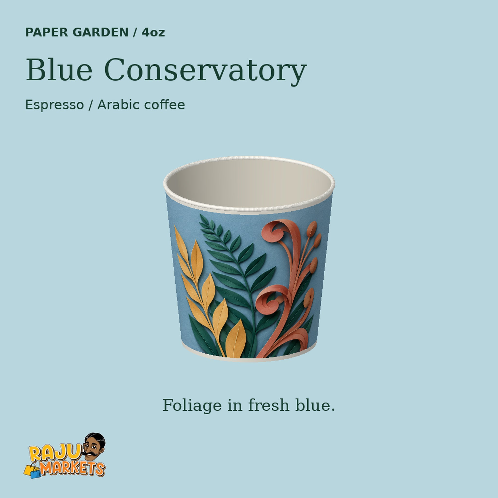 Paper Cups (4oz) Blue Conservatory - Paper Garden 2026 Collection Package (12 Pcs/Pkg)