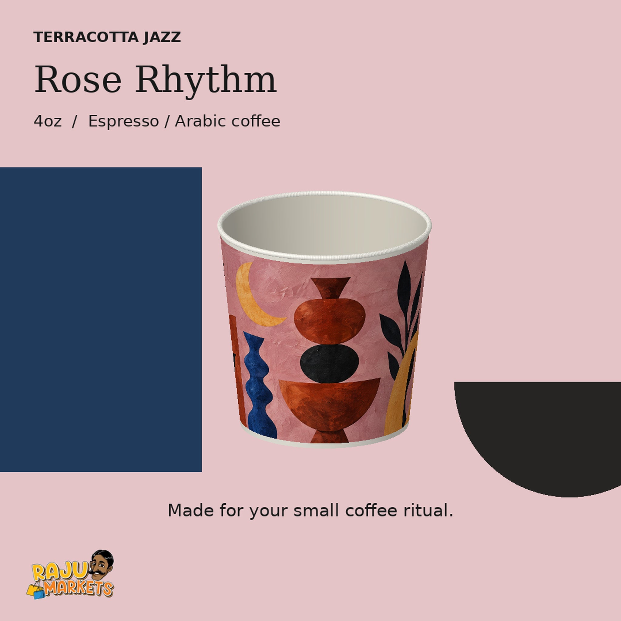 Paper Cups (4oz) Rose Rhythm - Terracota Jazz 2026 Collection Package (12 Pcs)