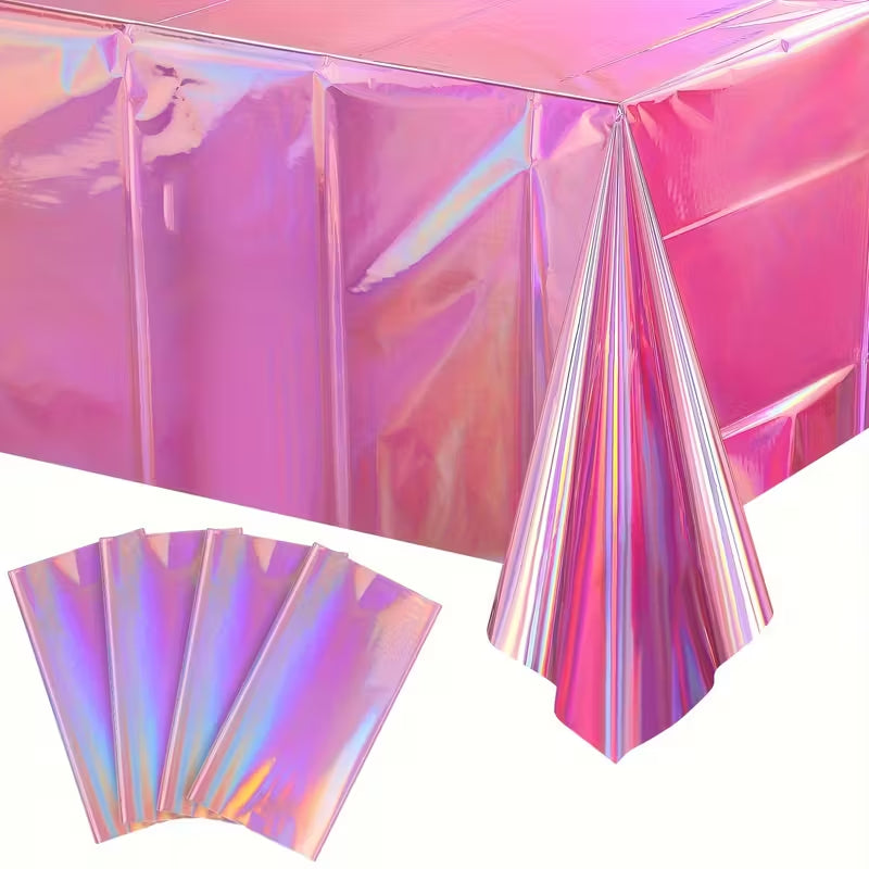 Dreamy Pink Disposable Tablecloths - Shimmering Laser Cut, Perfect for Birthdays, Youngsters Showers, Bridal & Wedding Celebrations, Graduations, Engagements - 137.16x274.32 cm