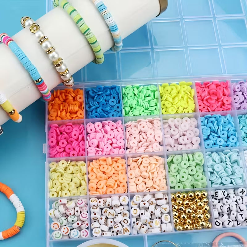 5120pcs Polymer Clay Beads Bracelet Making Kit - 18 Vibrant Colors with Charms, Metal Findings & Tools, DIY Jewelry Crafting Set for Friendship Bracelets & Gifts, Bracelet Making Supplies