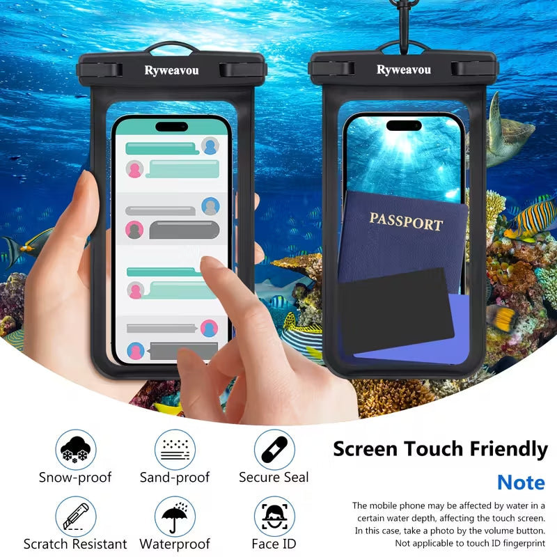 1 Pcs 7-Inch High Quality Phone Pouches - Suitable for iPhone 16 Pro, 15, 14, 13, 12, 11 Pro Max, XS Plus, for Galaxy Diving Phone Dry Bag for Swimming, Snorkeling, and Beach Adventures