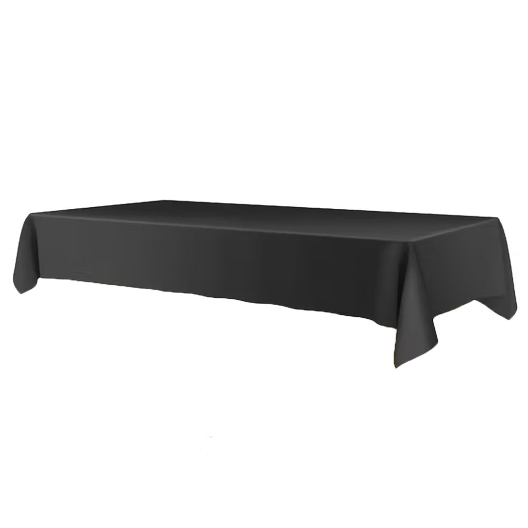 Vibrant Black Color Tablecloths, 137.16X274.32cm - Durable PEVA Plastic, Easy Cleanup, Perfect for Parties, Weddings, Valentine'S Day, Birthdays & More