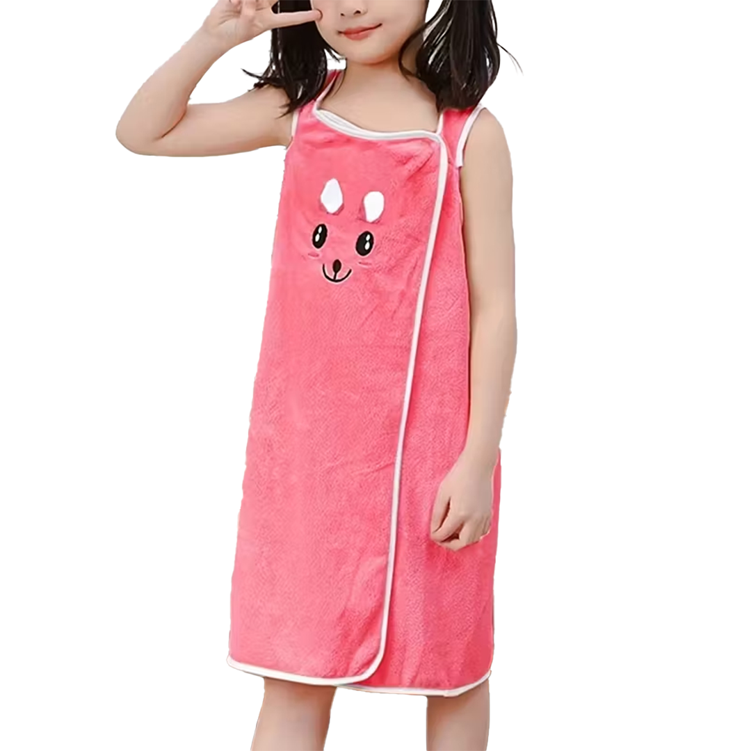 Youngsters Bath Towel, Cartoon Rabbit Ears Design, Fun Style, Easy to Wear, Quick Absorption, Soft And Skin-Friendly, Suitable for Swimming, Home Use, And Beach, Youngsters Bathrobe