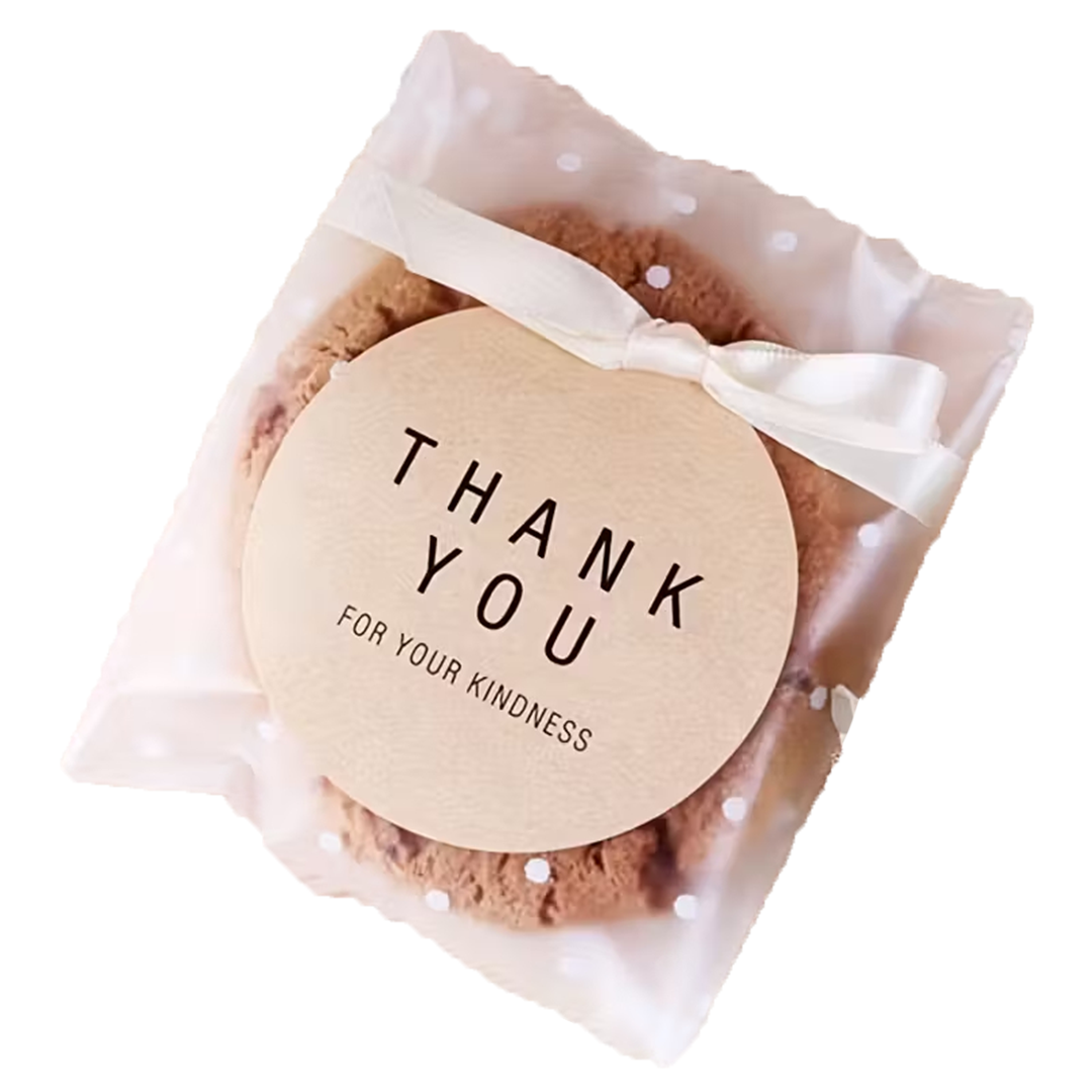 10 pcs Translucent Dots Plastic Cookie Packaging Bags, Cupcake Wrapper Self Adhesive Bags Birthday Party Wedding Decorations 10.01cm×7.01cm