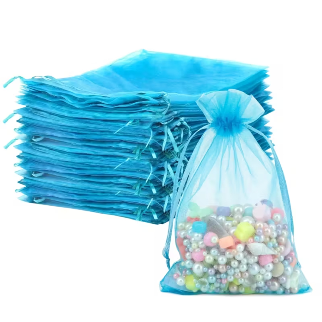 10 Pcs Organza Bags 15 x 20cm/6 x 8 inches - Jewelry Gifts Gift Bags Drawstring Mesh Bags Gifts Valentine's Day Wedding Eid Mubarak Halloween Eve Christmas New Year Party Candy Fruit Packaging