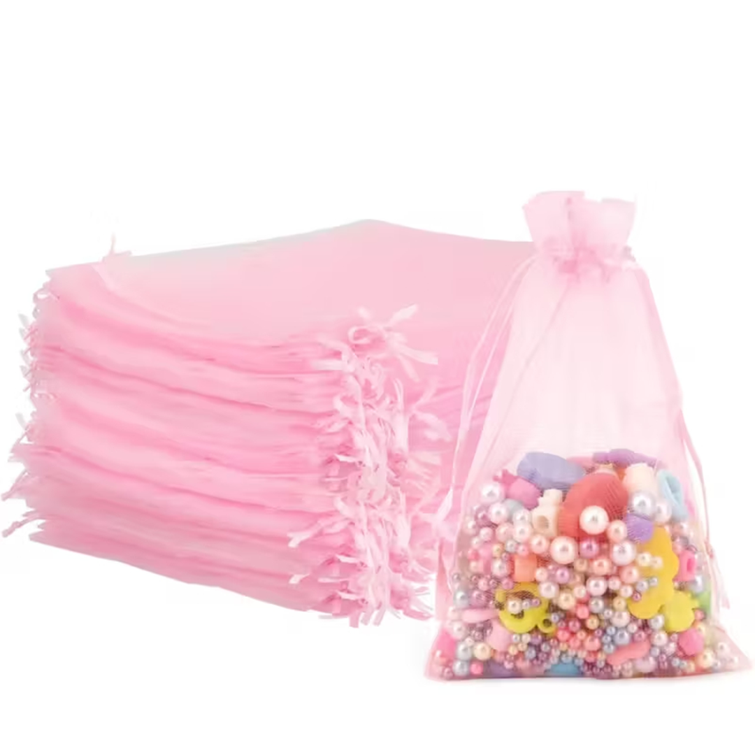 10 Pcs Organza Bags 15 x 20cm/6 x 8 inches - Jewelry Gifts Gift Bags Drawstring Mesh Bags Gifts Valentine's Day Wedding Eid Mubarak Halloween Eve Christmas New Year Party Candy Fruit Packaging